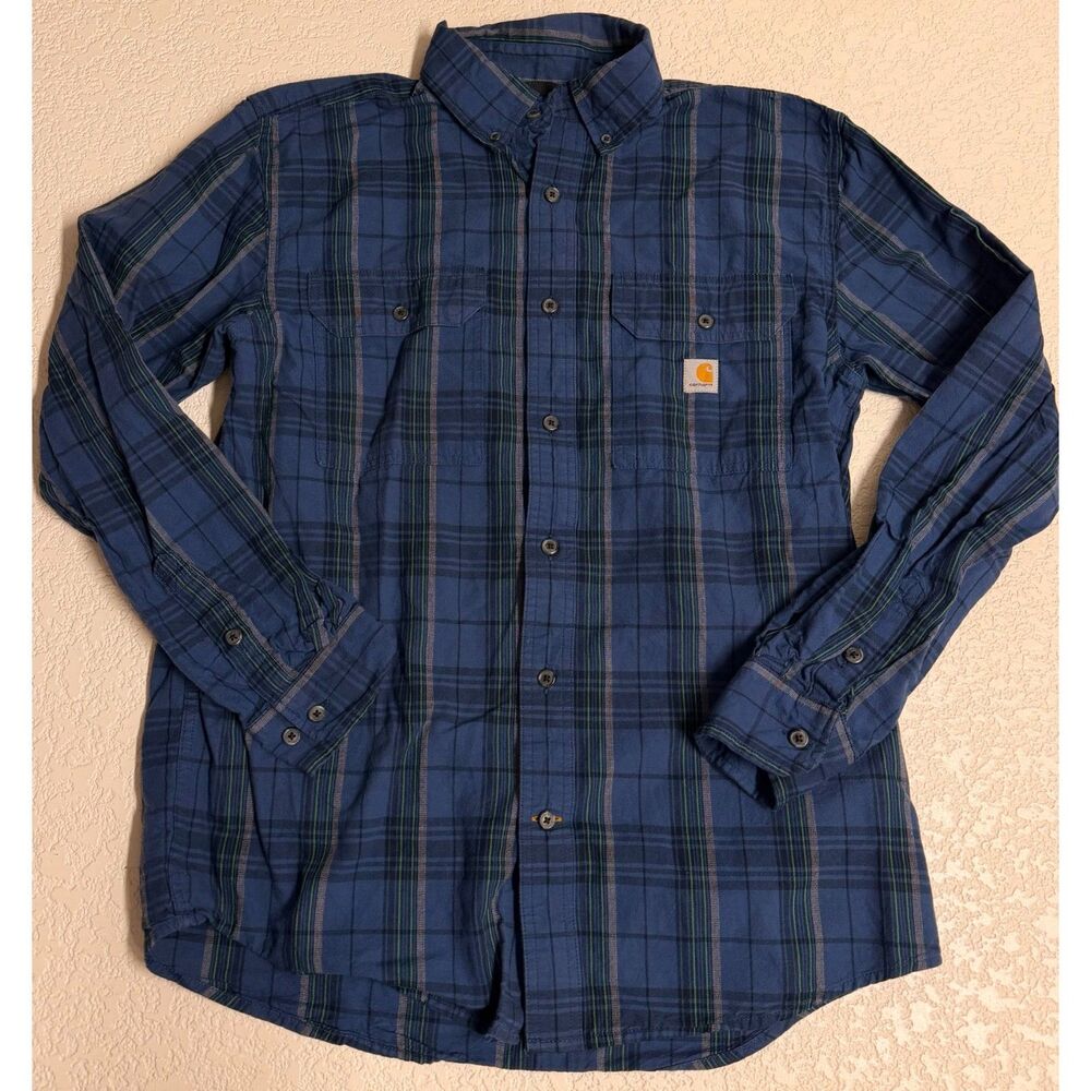 Carhartt Loose Fit Blue Plaid Flannel Men’s M